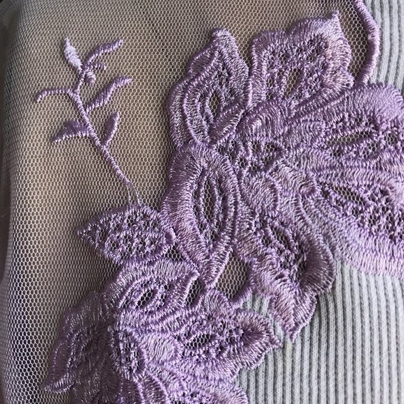 Lavender Lace Shouldered Knit Top - Picture 6 of 8